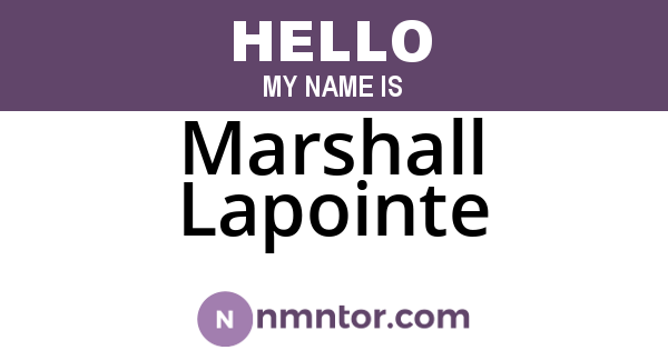 Marshall Lapointe