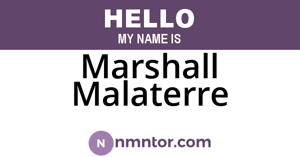 Marshall Malaterre
