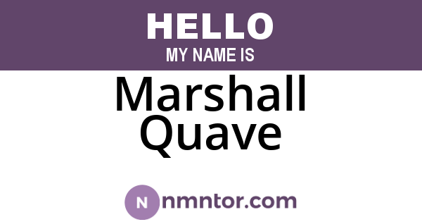Marshall Quave