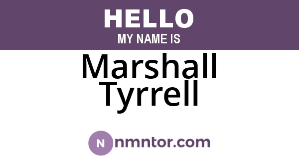 Marshall Tyrrell