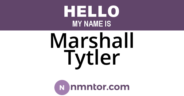 Marshall Tytler