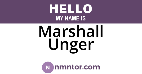Marshall Unger