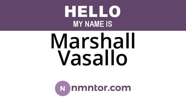 Marshall Vasallo
