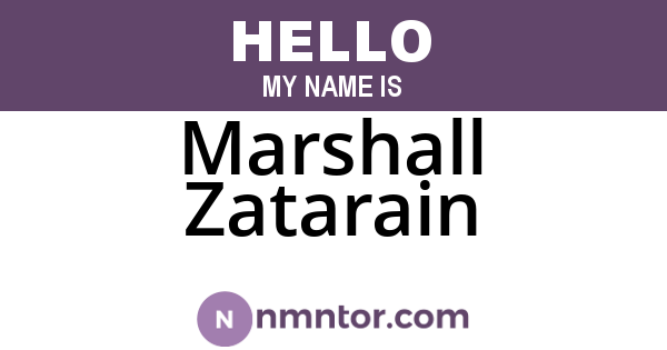 Marshall Zatarain