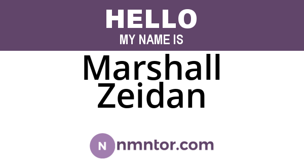 Marshall Zeidan