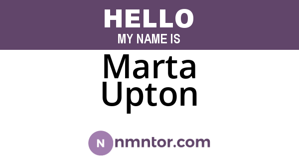 Marta Upton