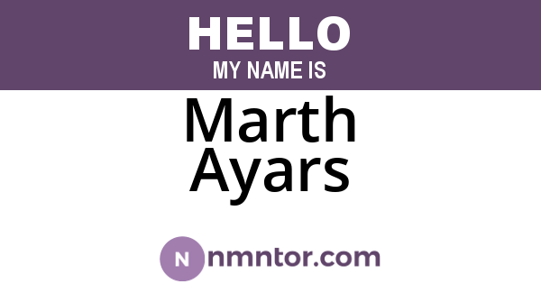 Marth Ayars