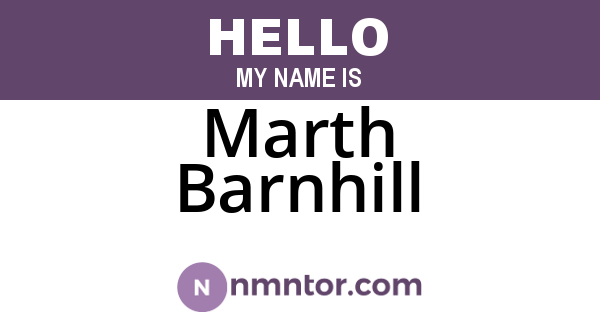 Marth Barnhill