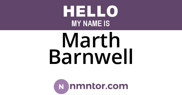 Marth Barnwell