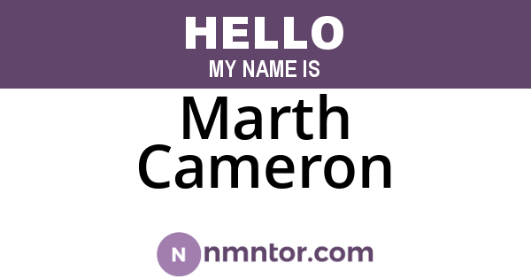 Marth Cameron