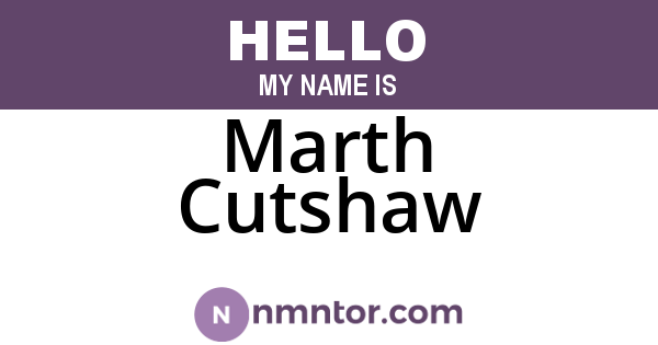Marth Cutshaw