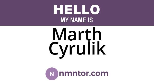 Marth Cyrulik