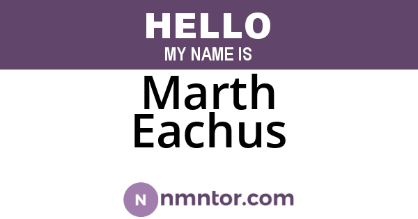 Marth Eachus