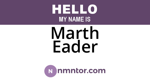 Marth Eader