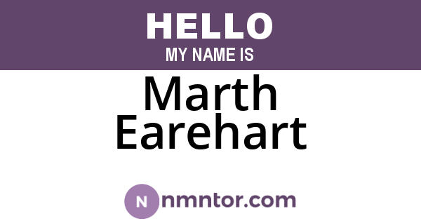 Marth Earehart