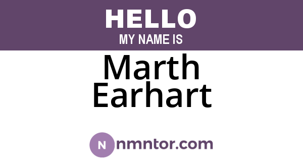 Marth Earhart