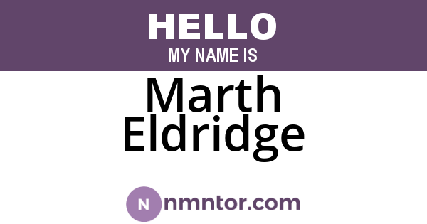 Marth Eldridge
