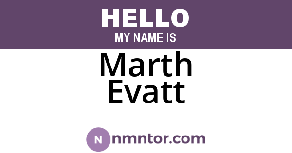 Marth Evatt