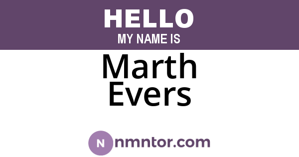 Marth Evers