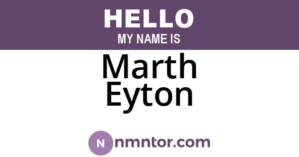 Marth Eyton