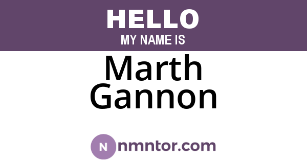 Marth Gannon