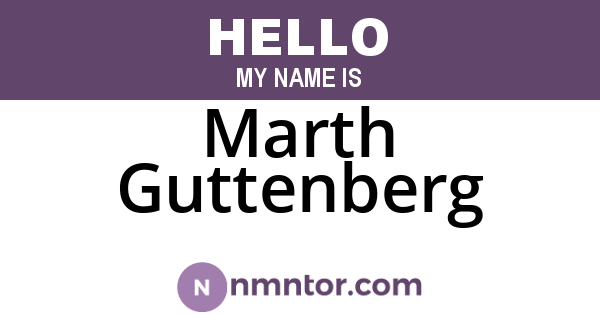 Marth Guttenberg
