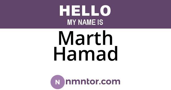 Marth Hamad