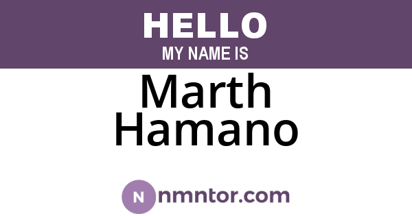 Marth Hamano