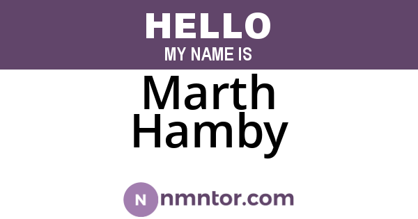 Marth Hamby