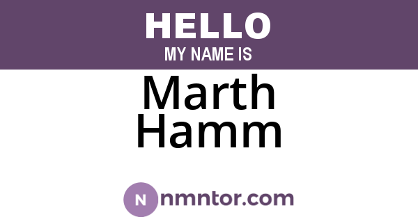 Marth Hamm