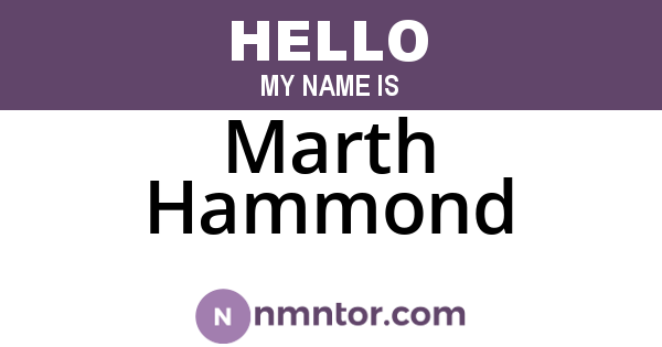 Marth Hammond