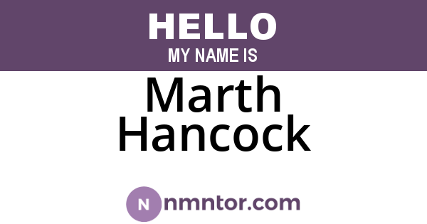 Marth Hancock