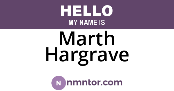 Marth Hargrave