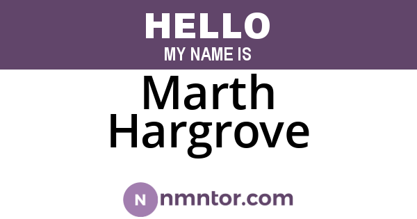Marth Hargrove