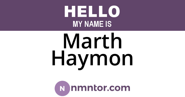 Marth Haymon