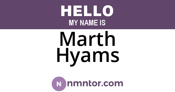 Marth Hyams