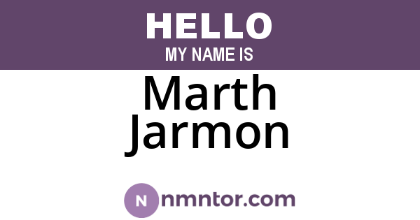 Marth Jarmon