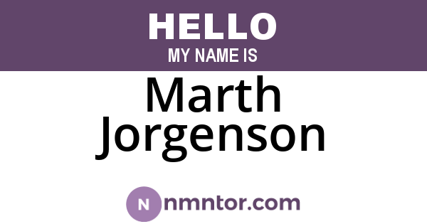 Marth Jorgenson