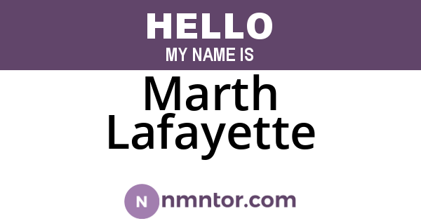 Marth Lafayette