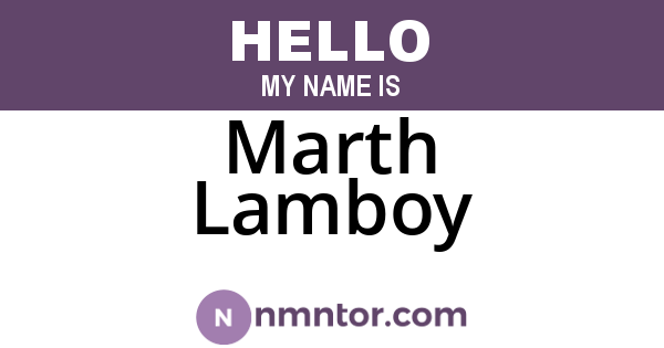 Marth Lamboy