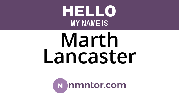 Marth Lancaster