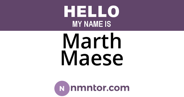 Marth Maese