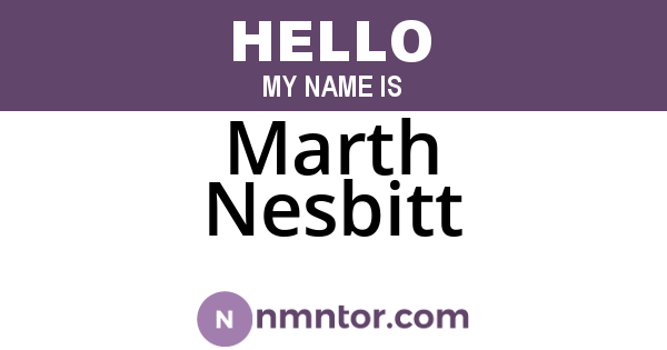 Marth Nesbitt