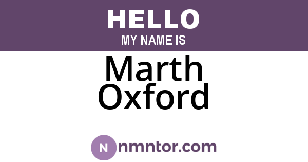 Marth Oxford