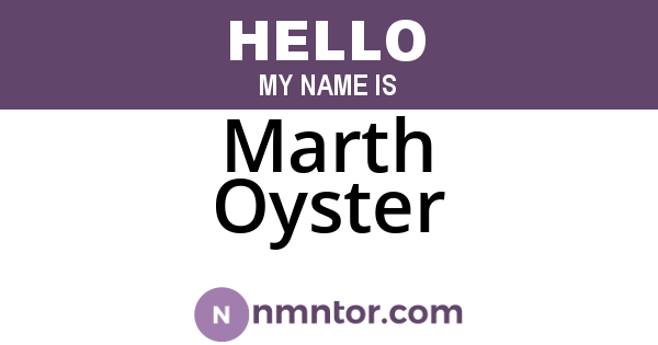 Marth Oyster