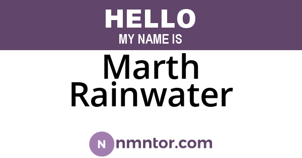 Marth Rainwater