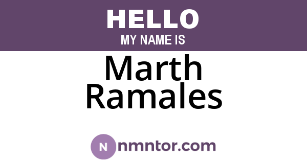 Marth Ramales