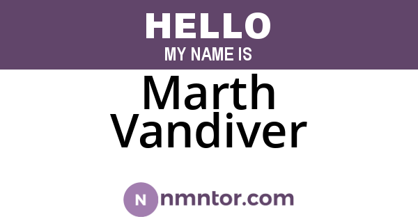 Marth Vandiver