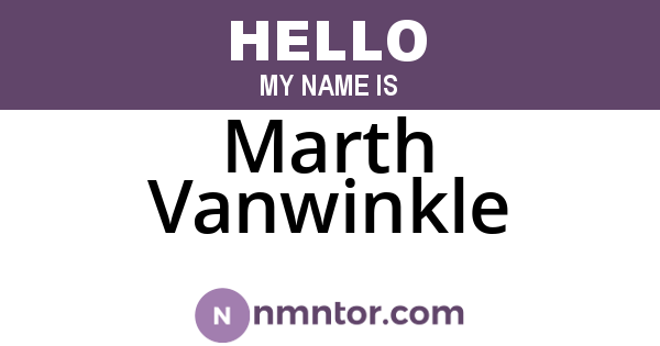 Marth Vanwinkle
