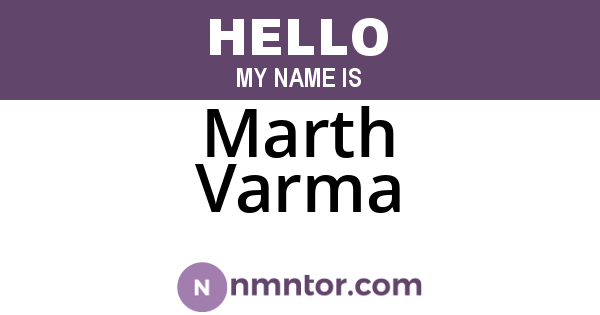 Marth Varma